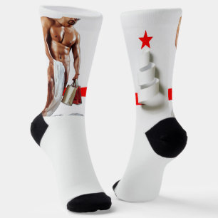 Calcetines Papel espiral blanco de compras de Navidad de Slip