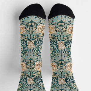 Calcetines Papel pintado floral de madreselva azul Morris Tea