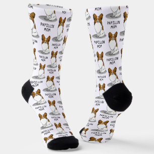Calcetines Papillon Mom Pap Mom (blanco y estable) Cute
