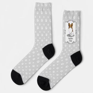 Calcetines Papillon Mom Pap Mom (blanco y estable) Cute Dog M