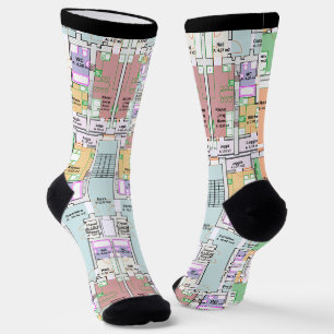 Calcetines para hombre con patrón de plano arquite