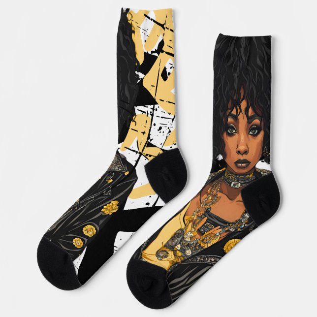 calcetines para mujeres, belleza urbana, grafitti, (Izquierda)