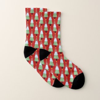 Calcetines para vestir de navidad hasta en los pies, abetos