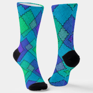 Calcetines Parches texturizados pinceladas multicolores