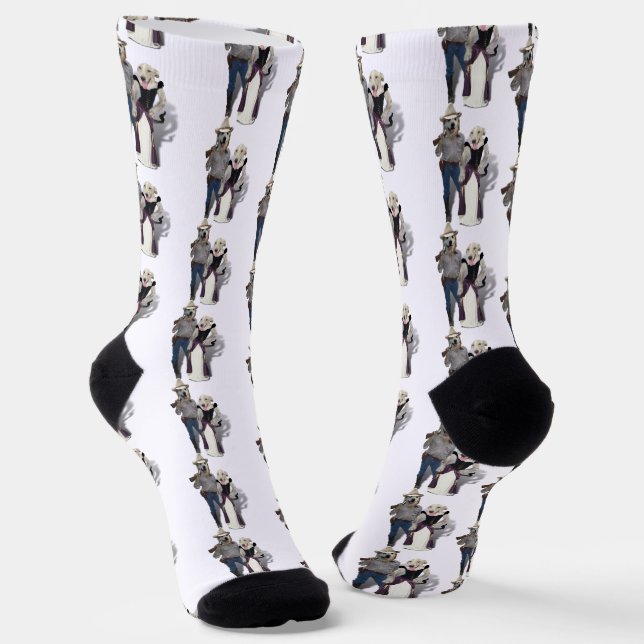 Calcetines Pareja Occidental Vaquero Perro (Angular)