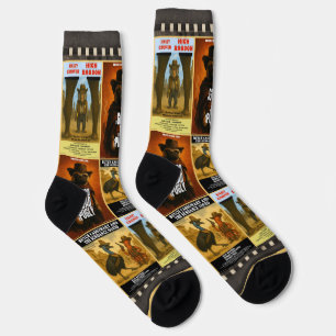 Calcetines Parodia de cartel de película western