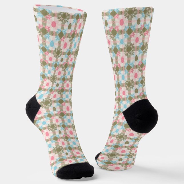 Calcetines Pastel Easter Egg Seamless Pattern (Angular)