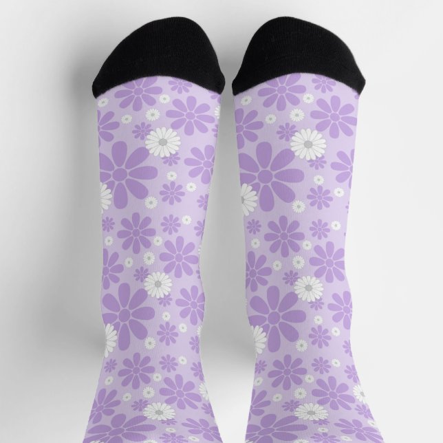 Calcetines Pastel Florals Pattern LAVENDER (Arriba)