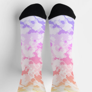 Calcetines Pastel Funky Eclectic Boho Resumen Amanecer nublad