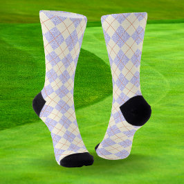 Calcetines Pastel Púrpura Sobre El Patrón De Argyle De Diaman