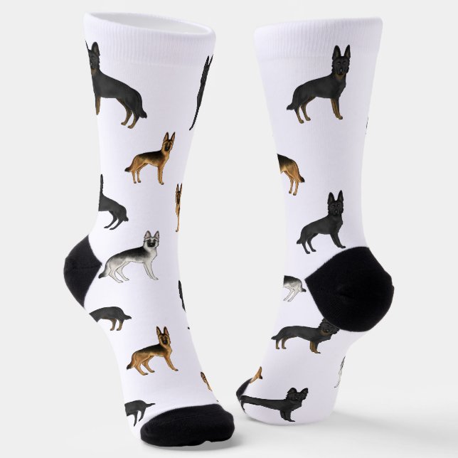 Calcetines Pastores Alemanes Patrón de Perros de Dibujos Anim (Angular)