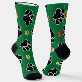 Calcetines Pata de perro canino de lujo negro y marrón