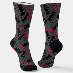 Calcetines Patineta retro con lápiz labial rojo