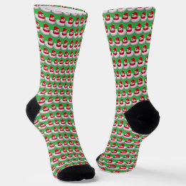 Calcetines Pato de nieve lindo | Rojo y verde navideño acoged