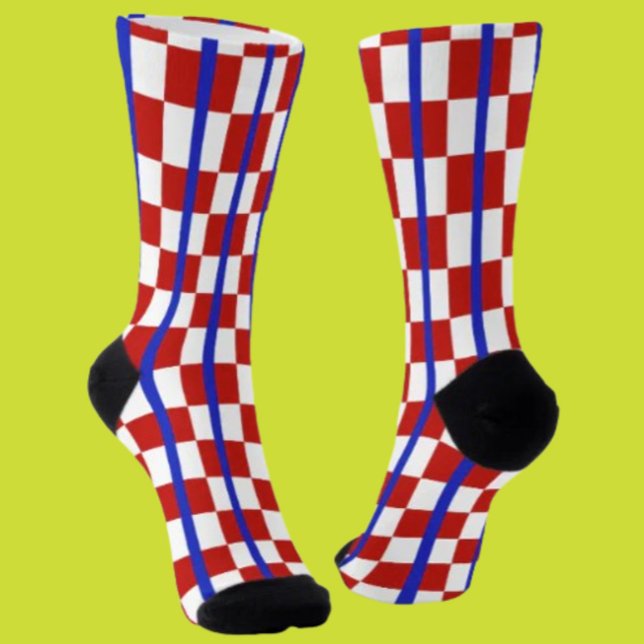 Calcetines Patriotic Checker Stripe Crew Socks (Subido por el creador)