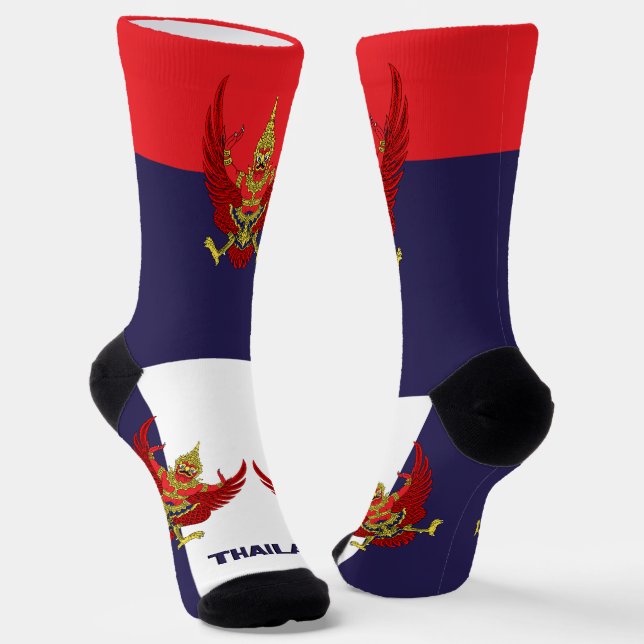 Calcetines Patriótico de la bandera tailandesa, Premium de Ta (Angular)