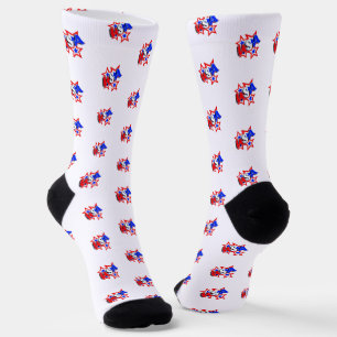 Calcetines Patriotismo de los Estados Unidos de Blanco Rojo y