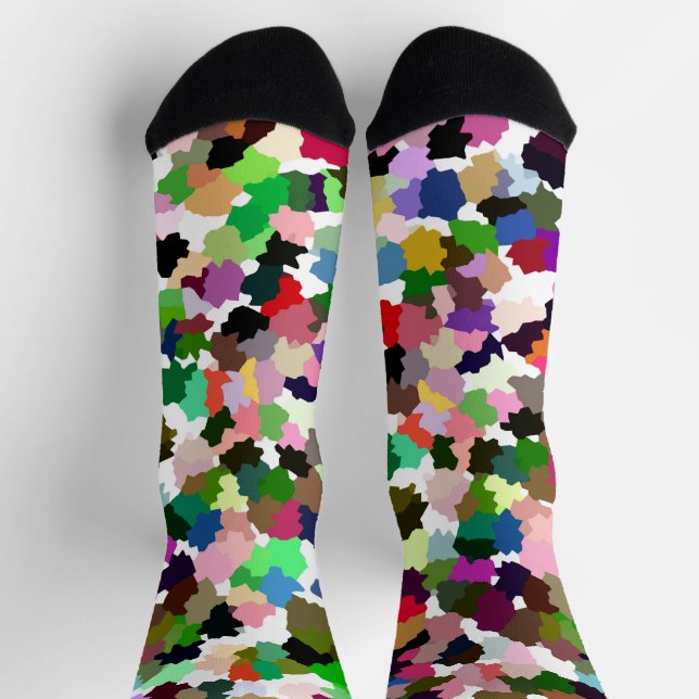 Calcetines Patrón abstracto multicolor (Arriba)