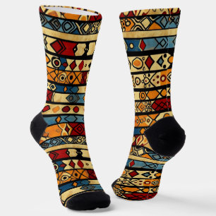 Calcetines Patrón africano abstracto colorido