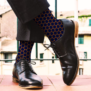 Calcetines Patrón amarillo azul de la Marina moderna Resumen 