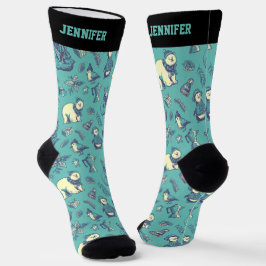 Calcetines Patrón animal de Navidades pequeños Oso Polar ping