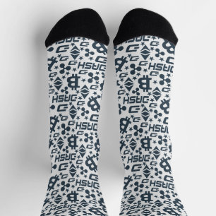Calcetines Patrón azul de criptodivisa
