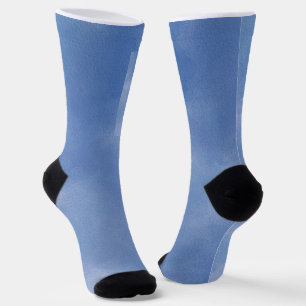 Calcetines Patrón azul de vista en acuarela