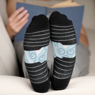 Calcetines patrón azul en forma de diamante