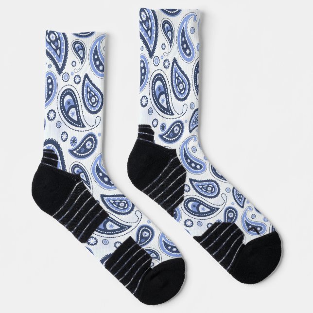 Calcetines Patrón azul paisley (Derecha)