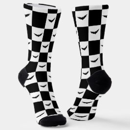 Calcetines Patrón Bat Halloween Checker