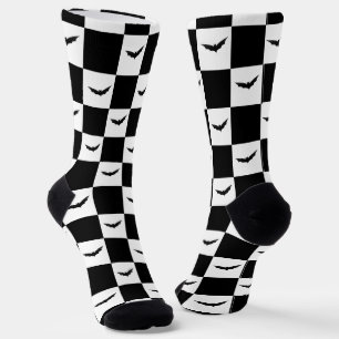 Calcetines Patrón Bat Halloween Checker