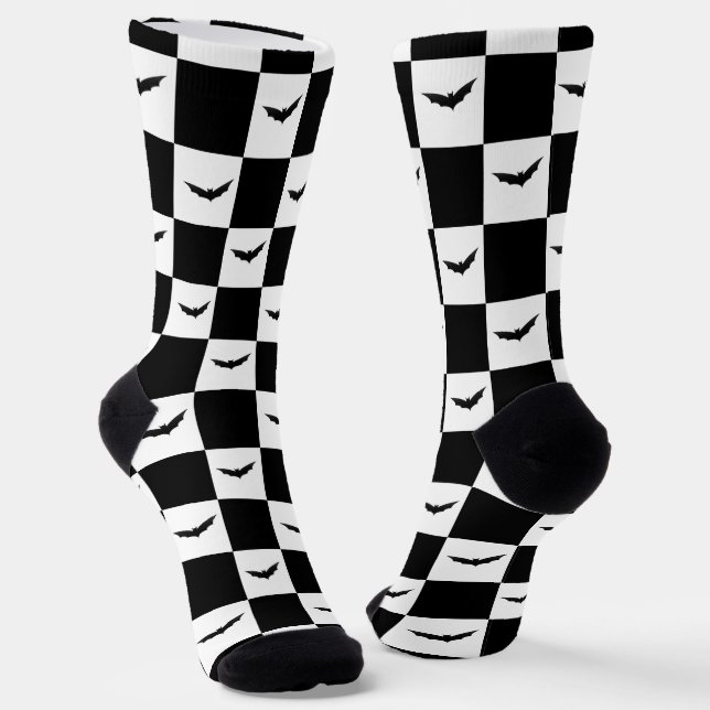 Calcetines Patrón Bat Halloween Checker (Angular)
