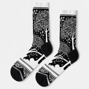 Calcetines Patrón Beardsley de árbol Art Nouveau