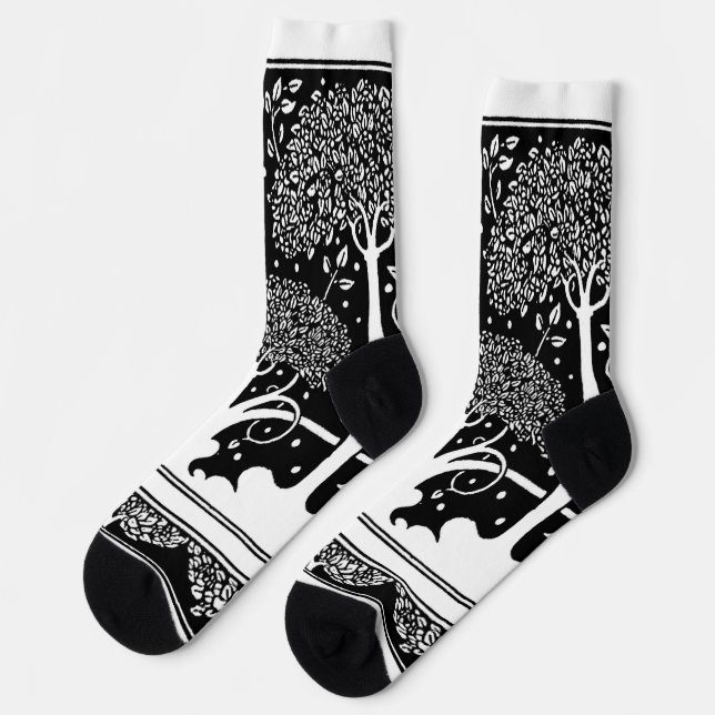Calcetines Patrón Beardsley de árbol Art Nouveau (Izquierda)