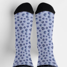 Calcetines Patrón Blueberry Nombre personalizado Azul