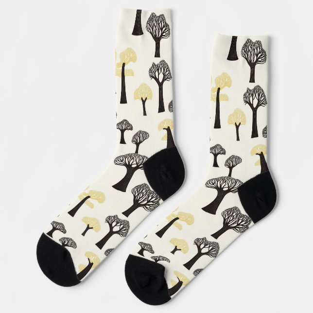Calcetines Patrón caprichoso del árbol Baobab (Izquierda)