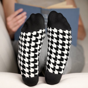 Calcetines Patrón clásico de houndstooth negro