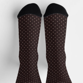 Calcetines Patrón Clásico de Lunares, Marrón, Lunares Boho