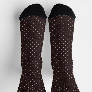 Calcetines Patrón Clásico de Lunares, Marrón, Lunares Boho