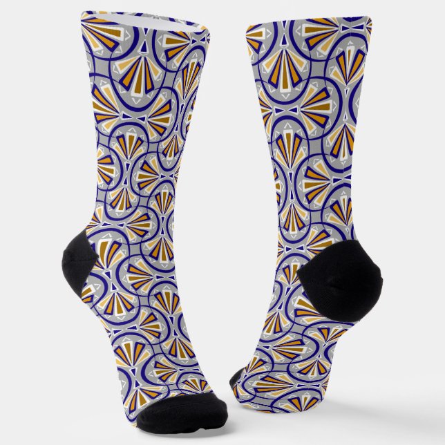 Calcetines Patrón colorido art déco. (Angular)