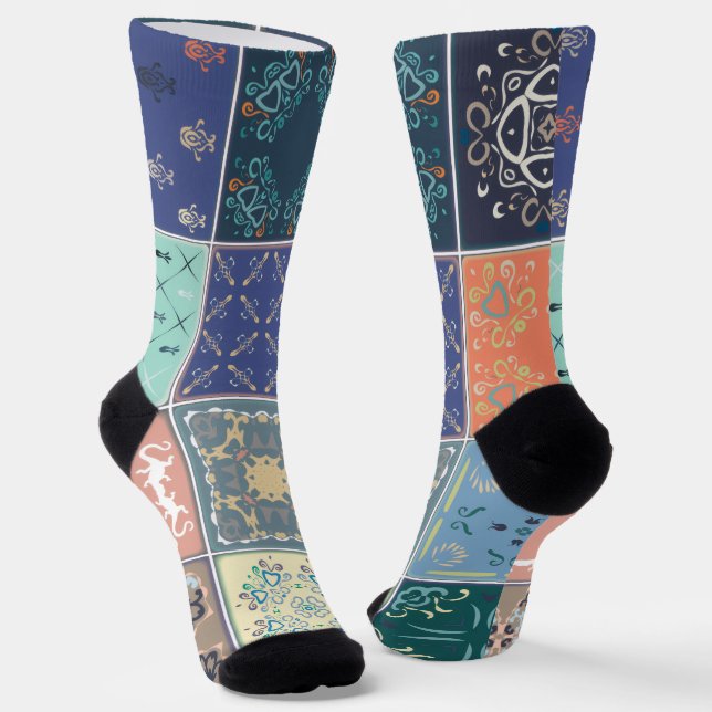 Calcetines Patrón Colorido de Moda  (Angular)