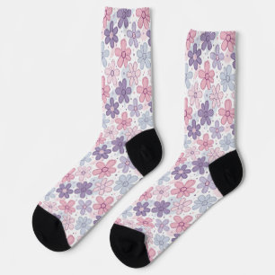 Calcetines Patrón continuo de flores Y2K