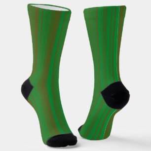 Calcetines Patrón continuo de rayas verdes marrones