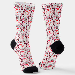Calcetines Patrón continuo de vino de poción de amor