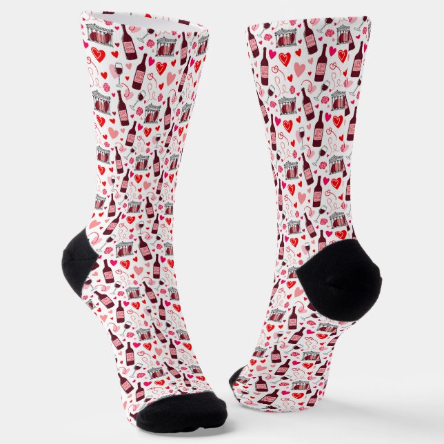 Calcetines Patrón continuo de vino de poción de amor (Angular)