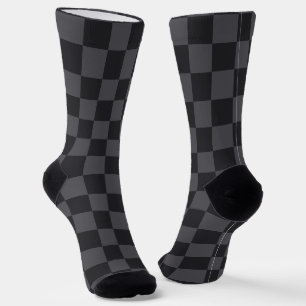 Calcetines Patrón cuadriculado croata gris monocromo