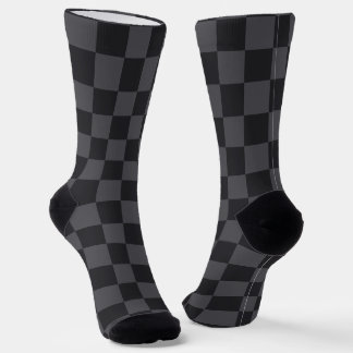Calcetines Patrón cuadriculado croata gris monocromo