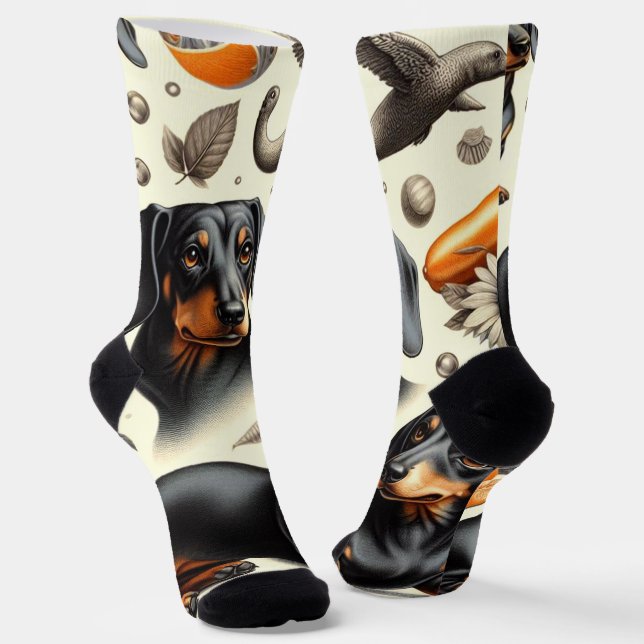 Calcetines Patrón Cute Dachshund (Angular)