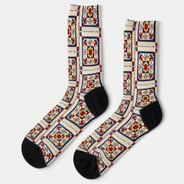 Calcetines Patrón de acolchado colorido: amante del acolchado