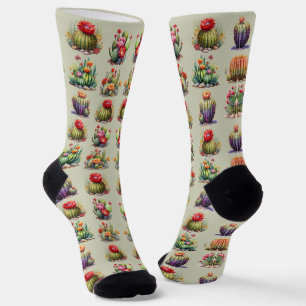 Calcetines Patrón de acuarela de Cacti
